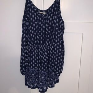 Blue patterned Hollister romper long sleeve